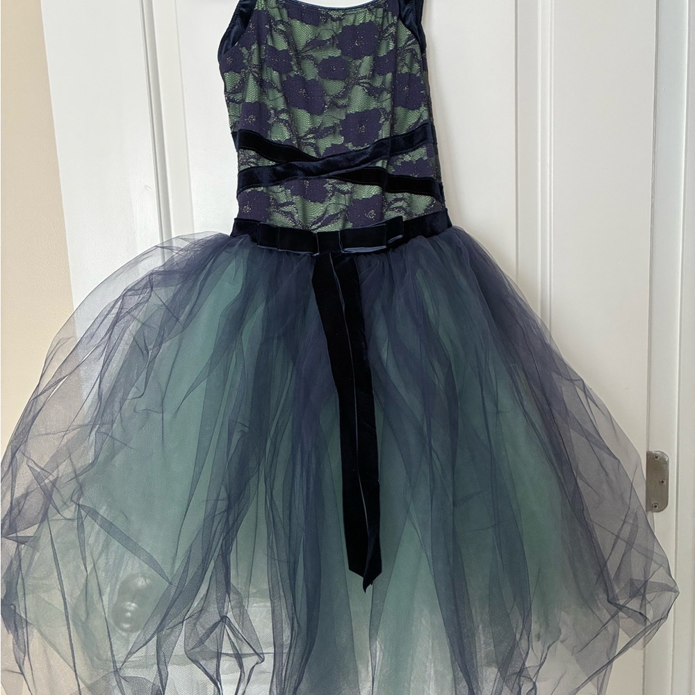 Enchanting Kids Dance Costume in Navy and Teal